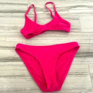 Solid & Striped ribbed bikini recycled material XS